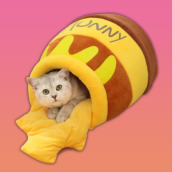 Honigtopf: Katzenbett mit extra weichem Honigkissen!
